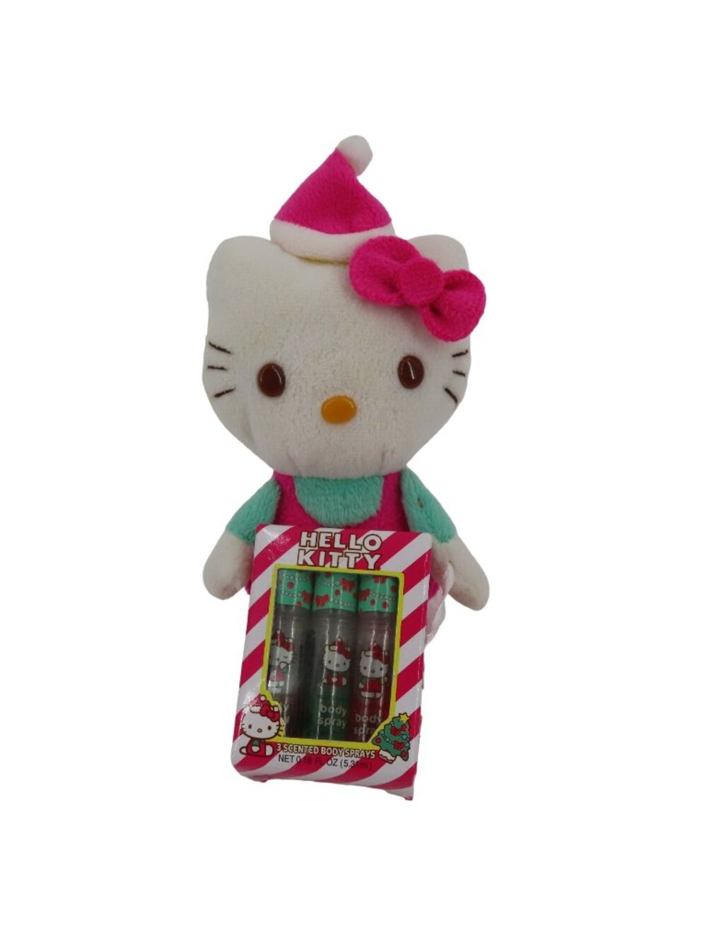 Sanrio Hello Kitty 2009 Mini Plush Stuffed Animal Cat Body Sprays Xmas Gift NEW